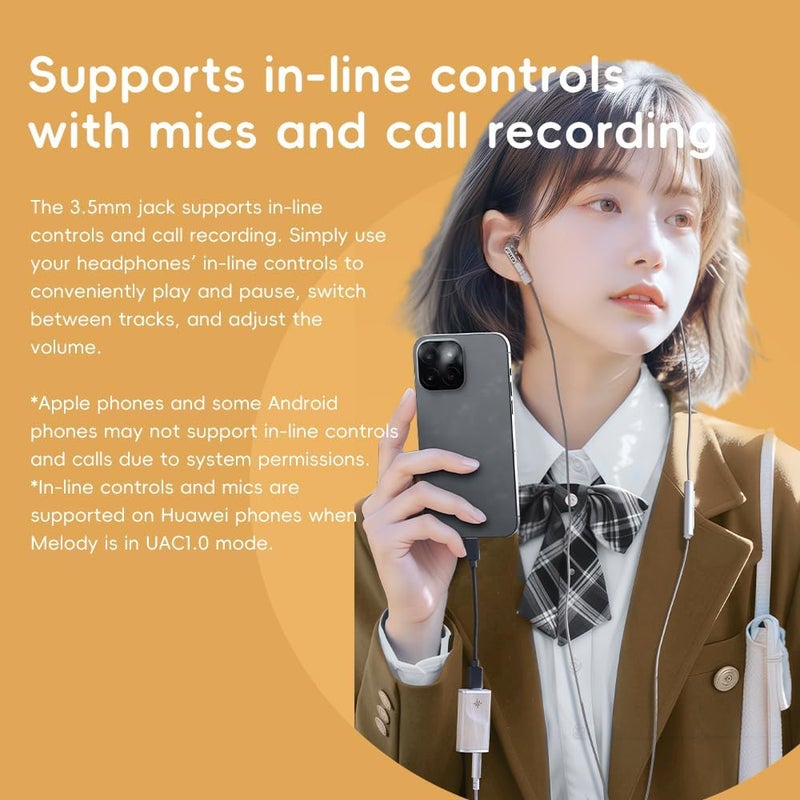 FiiO /Snowsky Melody Headphone Amplifier Portable DAC with 4.4mm and 3.5mm Headphones Outputs Support DSD256, 10-Band PEQ for Android/iOS/Mac/Windows (Maple) - Image 5